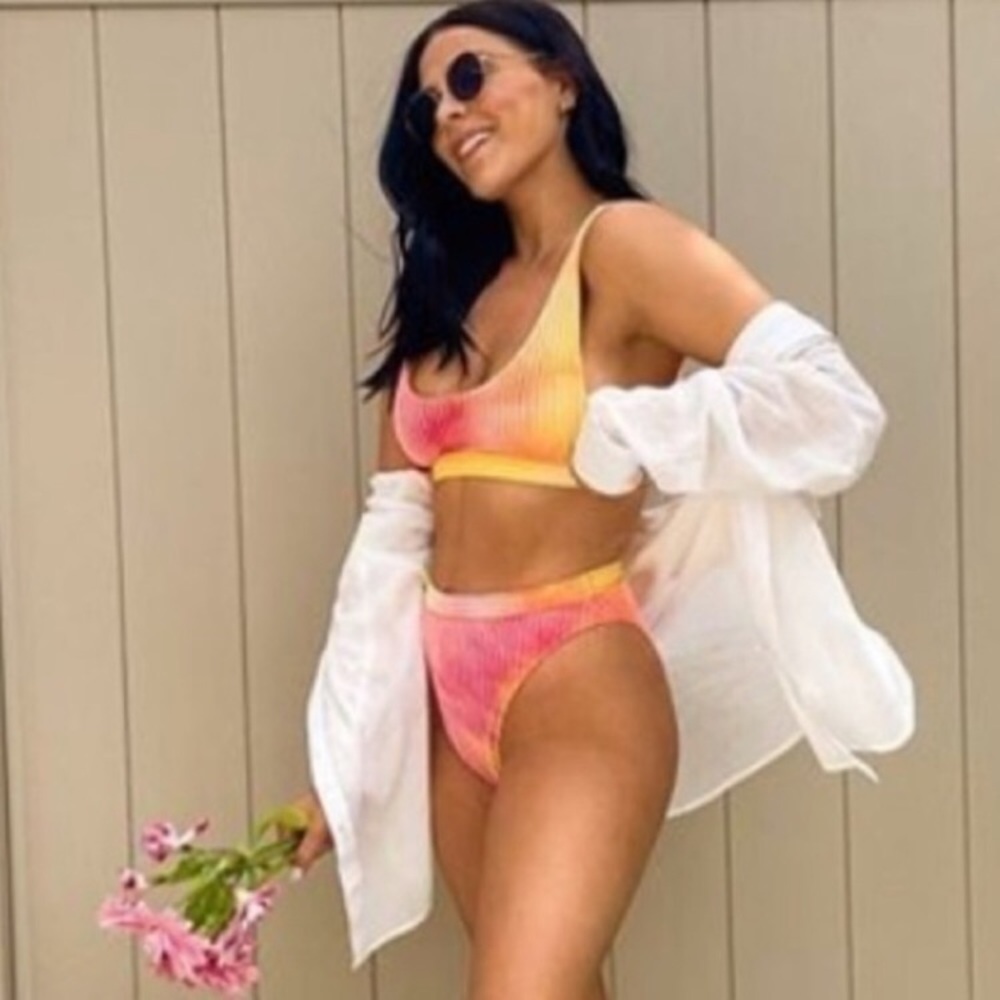 Dippin Daisys Colorful Velvet Ribbed Bikini Top and Bottoms